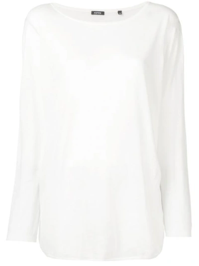 Aspesi Round Neck Loose Jumper In White