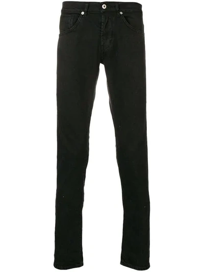 Dondup Distressed Straight Leg Jeans In Black