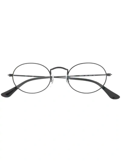 Ray Ban Round Frame Glasses In Black