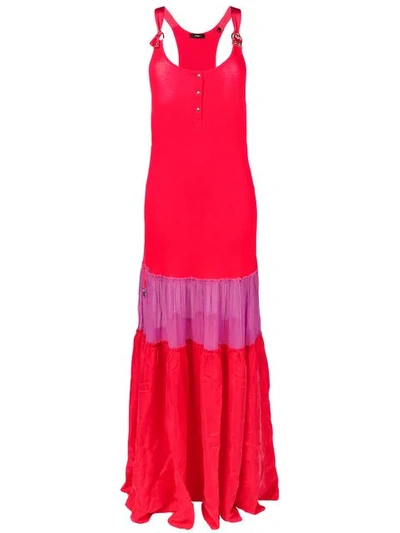 Diesel Colour-block Maxi Dress In Red