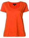 Theory Short-sleeve Fitted T-shirt In Orange