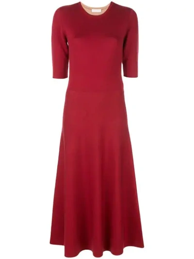 Gabriela Hearst Seymore Midi Dress In Red