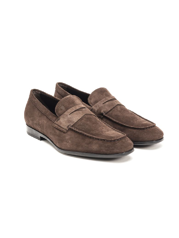 Tod's Tods Suede Loafers In Brown | ModeSens