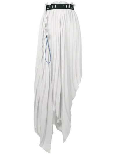 Ben Taverniti Unravel Project Pleated Asymmetric Skirt In Grey
