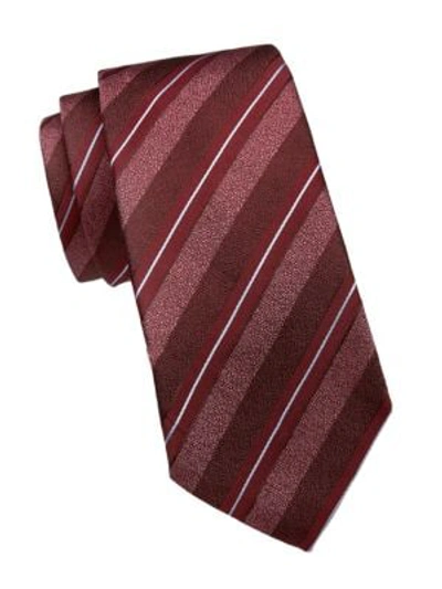 Emporio Armani Diagonal Stripe Silk-blend Tie In Red