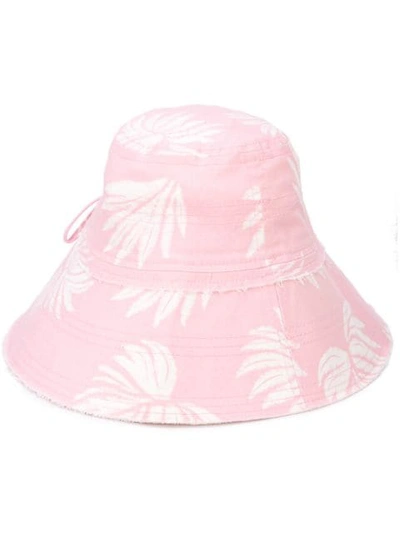 Cinq À Sept Phoenix Palm Mattie Hat In Sakura Pink Palm Print