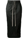 Rick Owens Drkshdw Nylon Pencil Skirt In Black