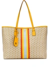 Tory Burch Gemini Link Canvas Tote Bag - Yellow