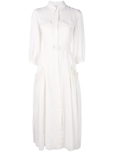 Gabriela Hearst Belted Shirt Dress In White