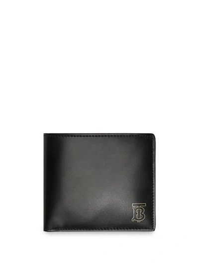 Burberry Monogram Motif Leather International Bifold Wallet In Black