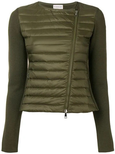 Moncler Cropped Padded Jacket In Green