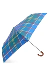 Barbour Tartan Plaid Mini Umbrella - Blue In Blue Tartan