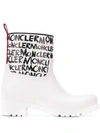 Moncler Ginette Stivale Logo Waterproof Rain Boot In White