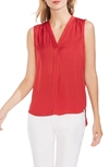 Vince Camuto Rumpled Satin Blouse In Coral Sunset
