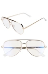 Quay High Key 58mm Blue Light Blocking Glasses - Gold