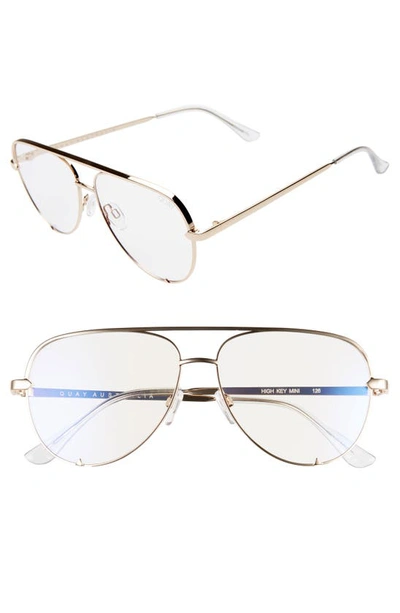 Quay High Key 58mm Blue Light Blocking Glasses - Gold