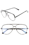 Quay High Key 58mm Blue Light Filtering Glasses In Black