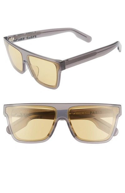 Kenzo 67mm Special Fit Oversize Flat Top Sunglasses - Shiny Gumetal/ Nicotine