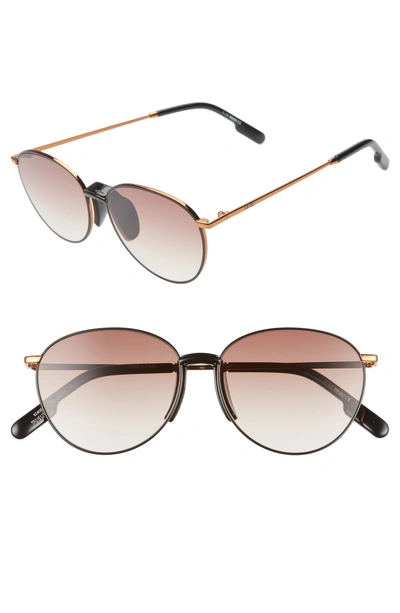 Kenzo 55mm Round Sunglasses In Dark Bronze/blk/gradient Brn