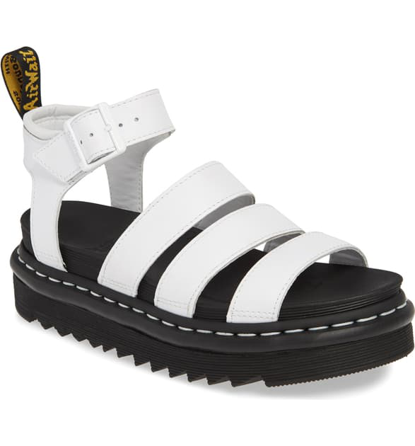 Dr. Martens Blaire Sandal In White Softy Leather | ModeSens