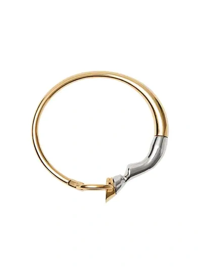 Burberry Gold And Palladium-plated Hoof And Hoop Bracelet In Light Gold/palladio