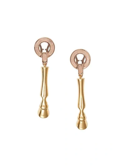 Burberry Gold-plated Hoof Drop Earrings In Rose Gold/light Gold