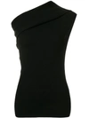 Rick Owens Lilies Cotton-blend One-shoulder Top In Black