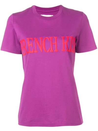 Alberta Ferretti French Kiss Cotton Jersey T-shirt In Purple
