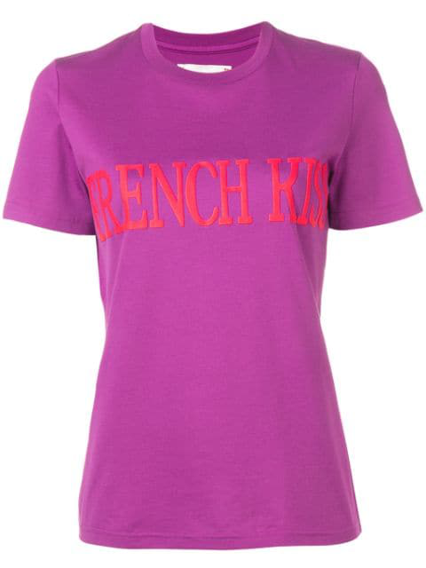 Alberta Ferretti French Kiss Cotton Jersey T-Shirt In Purple | ModeSens