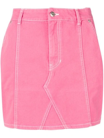 Sjyp Denim Mini Skirt In Pink