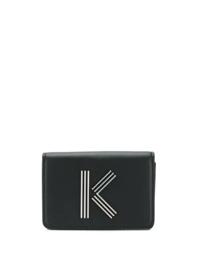 Kenzo K-bag Leather Coin Purse In Black