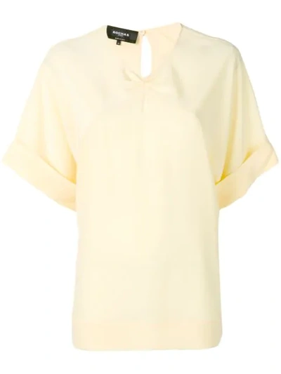 Rochas V-neck Boxy Blouse In Yellow