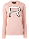 Rochas Knitted Logo Jumper In Pink
