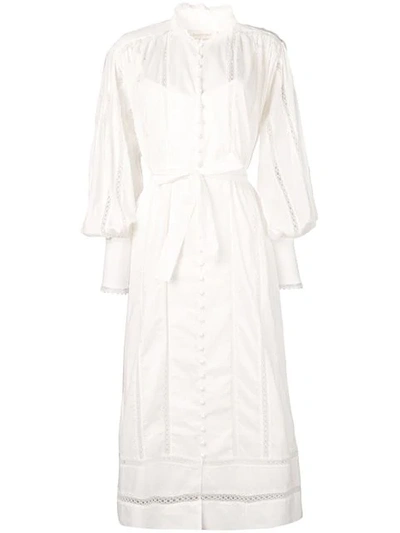 Zimmermann Lace Smock Dress In White