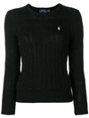 Polo Ralph Lauren Embroidered Logo Jumper In Black