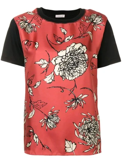 Moncler Floral Print T In Pink