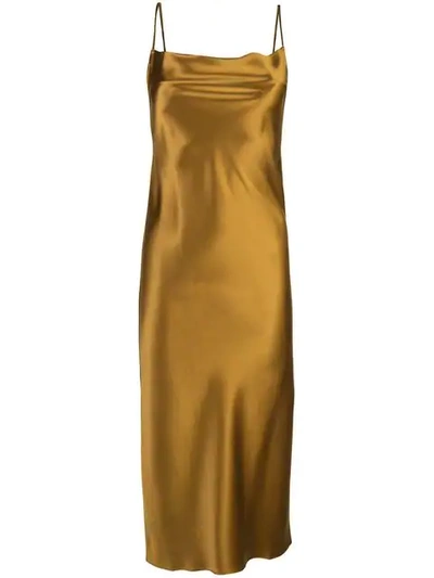 Fleur Du Mal Cowl Neck Slip Dress In Gold Digger | ModeSens