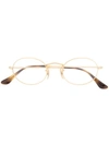 Ray Ban Round Frame Glasses In Gold