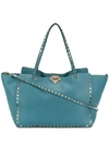 Valentino Garavani Rockstud Trapeze Tote In Blue