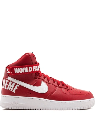 Nike X Supreme Air Force 1 High Sneakers In Red