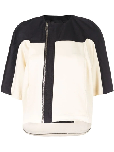 Rick Owens Drkshdw Zip-up T-shirt In Ivory