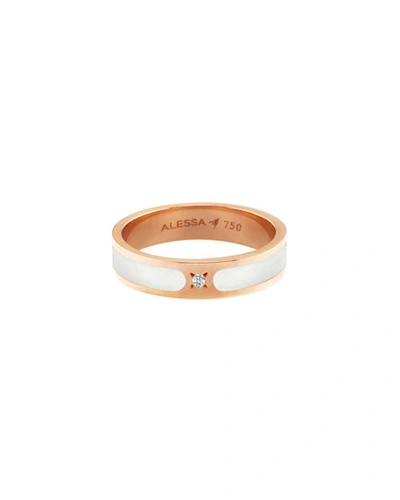 Alessa Jewelry Spectrum Painted 18k Rose Gold Stack Ring W/ Diamond