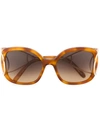 Chloé Jackson 60mm Oversized Square Metal Sunglasses In Blonde Havana
