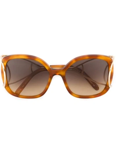 Chloé Jackson 60mm Oversized Square Metal Sunglasses In Blonde Havana