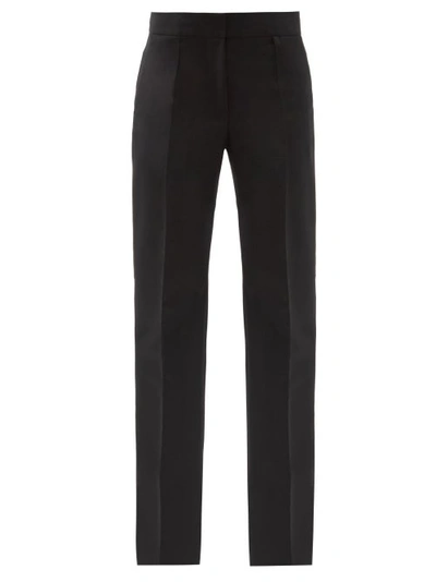 Givenchy Pleated Wool And Mohair-blend Tapered Pants In Black