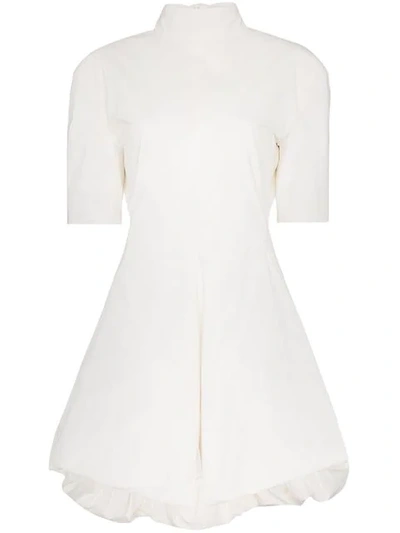 Jil Sander Gwyneth Fit-and-flare Cotton-blend Dress In White