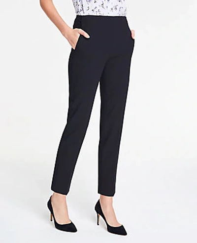 Ann Taylor The Petite Side-zip Ankle Pant In Bi-stretch In Black