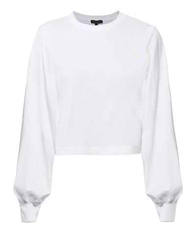 The Range Stark Cropped Jersey Pull-over In White