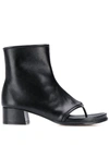 Loewe Thong 60 Leather Ankle Boots In Black