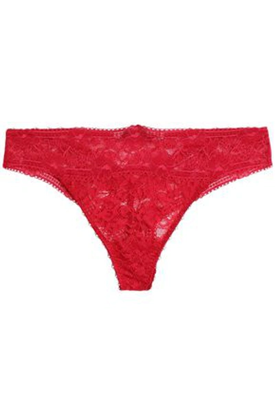 Stella Mccartney Woman Corded Lace Low-rise Thong Red